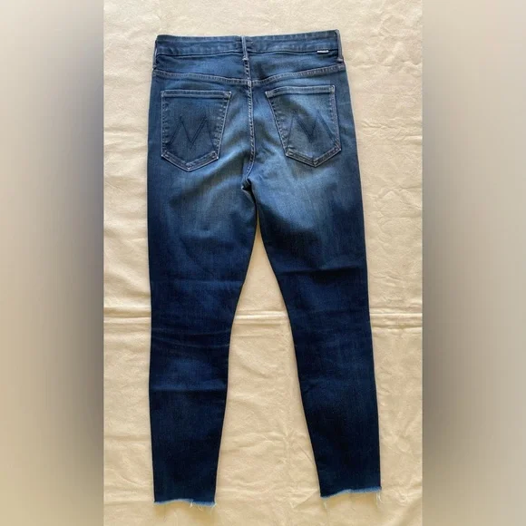 Mother The Looker High Waist Ankle Fray NightOwl Dark Wash Women's Blue Jeans 30 - Picture 3 of 12